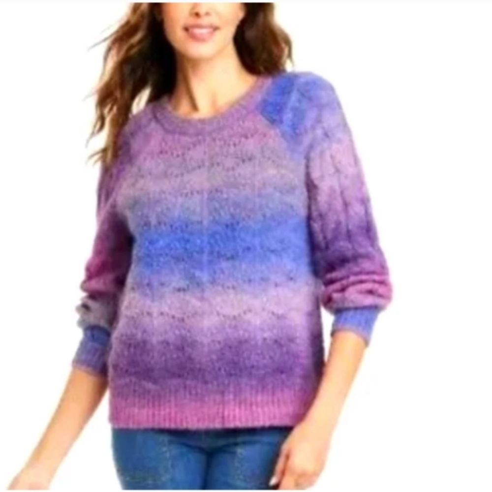 Women's Gradient Sweater - Purple and Blue